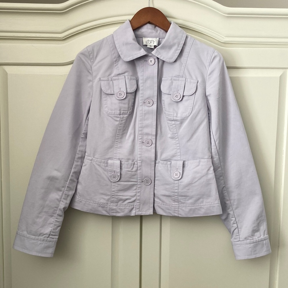 Ann Taylor Loft Size 2 100% cotton lilac jacket